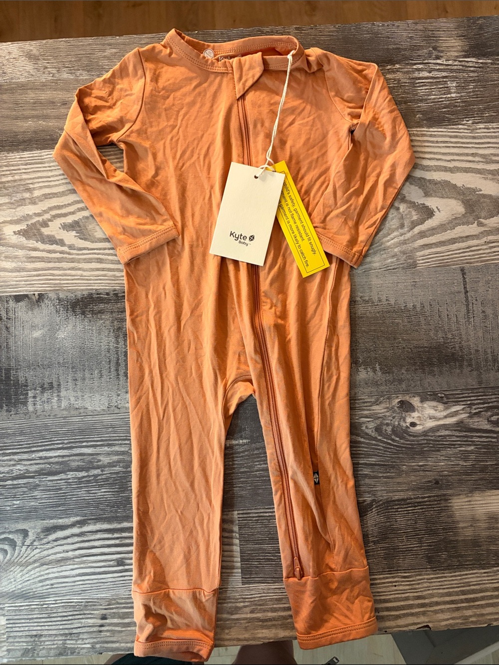 Kyte Baby Apricot Zipper Romper